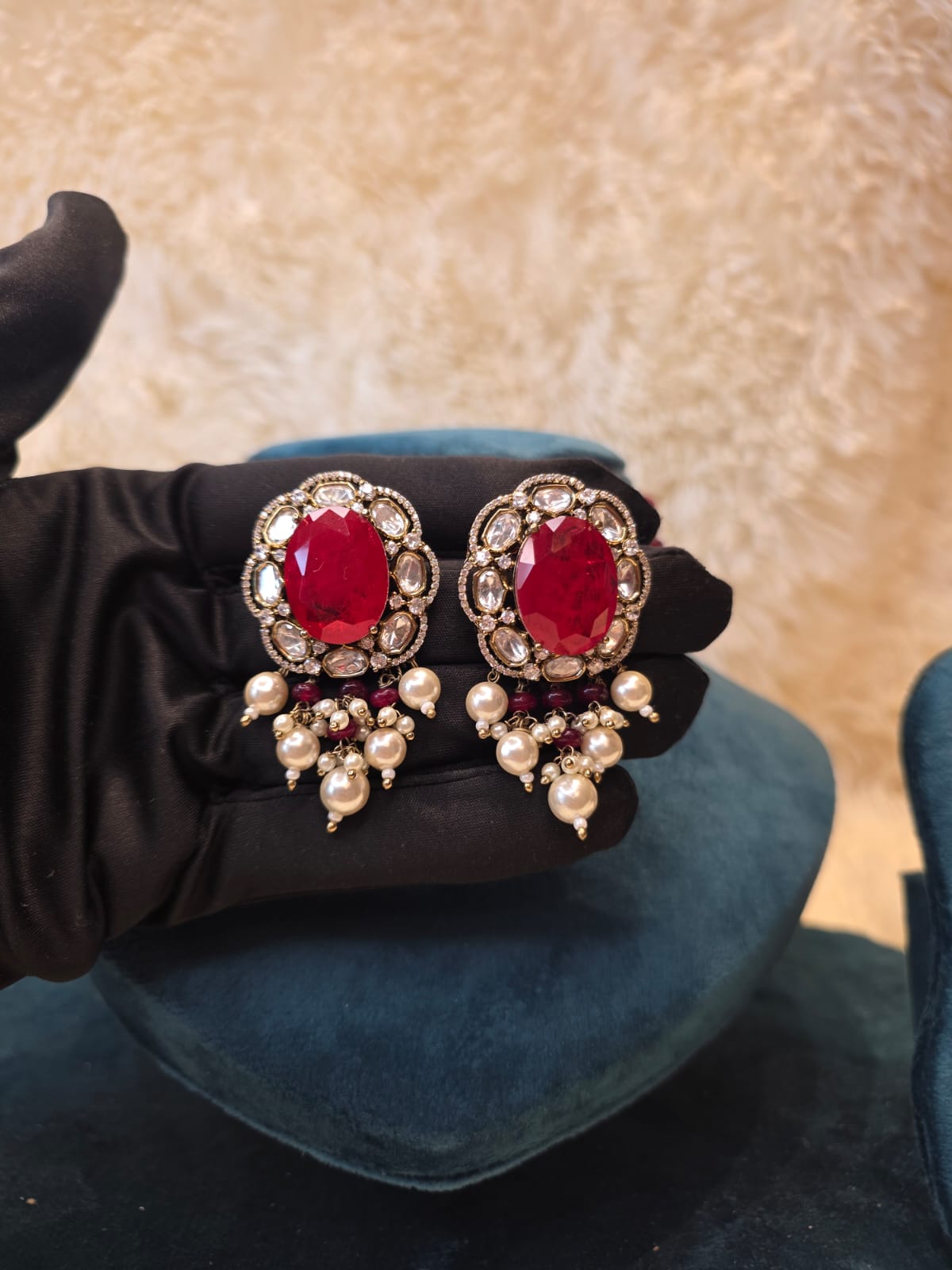 Ruby Beaded Doublet Choker Set