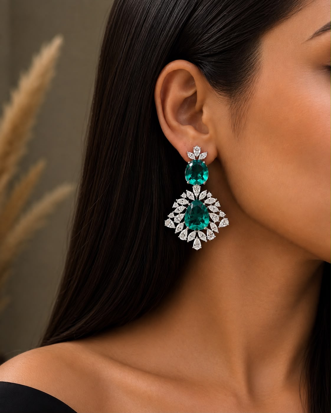 Emerald Royale Statement Earrings