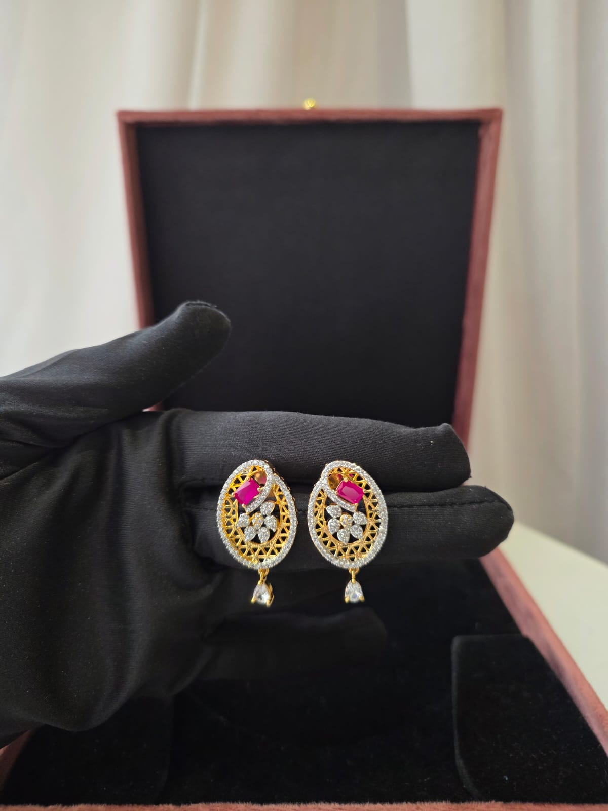 Ruby Floral Luxe Pendant Set