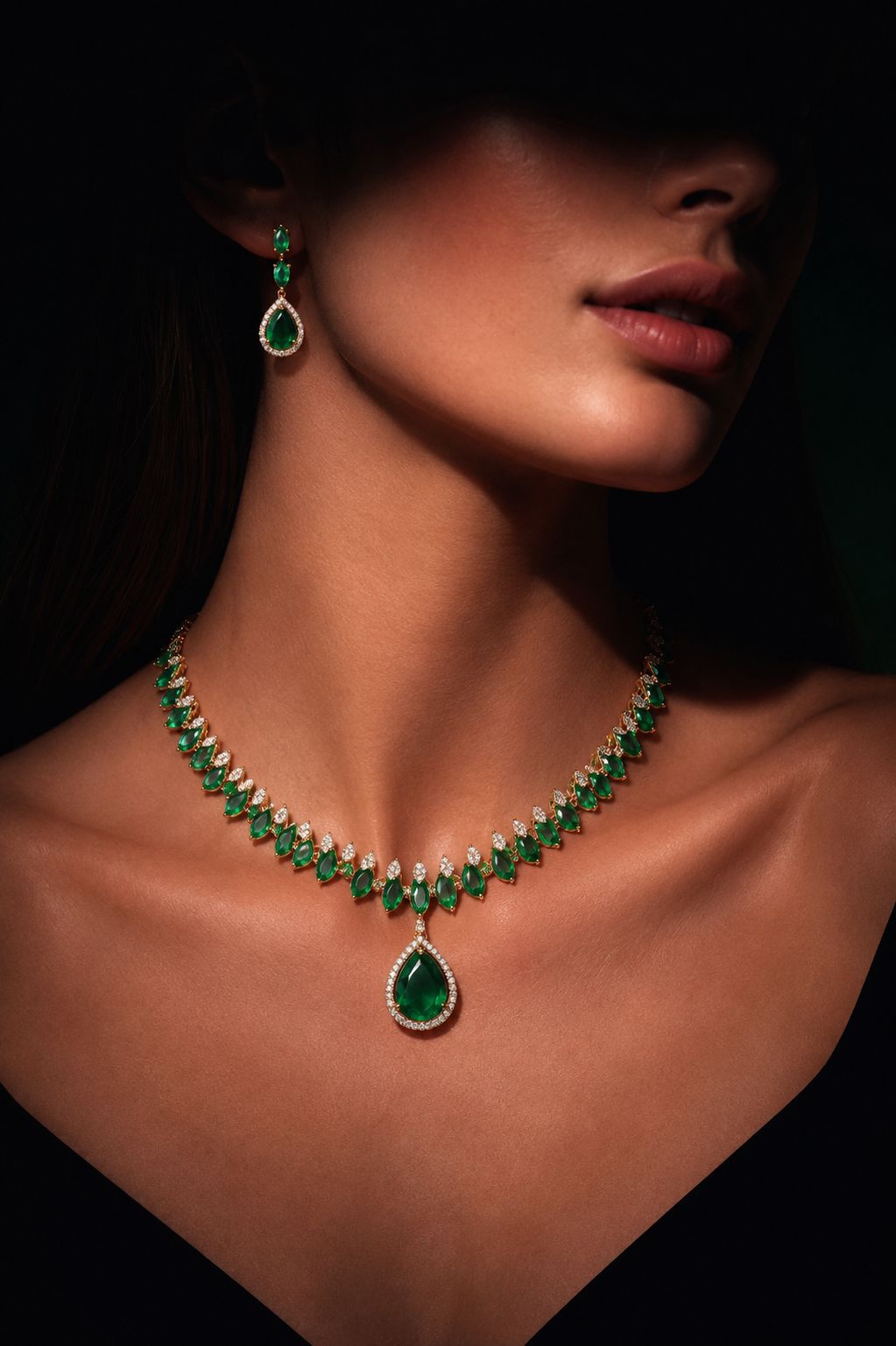 Virelle Royale  Emerald Necklace Set