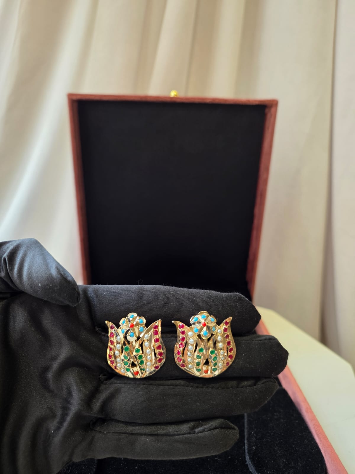 Gulnaar Meenakari Stud Earrings