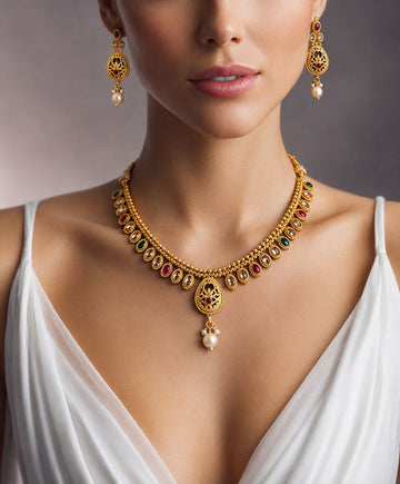 Royal Filigree Gold Necklace Set
