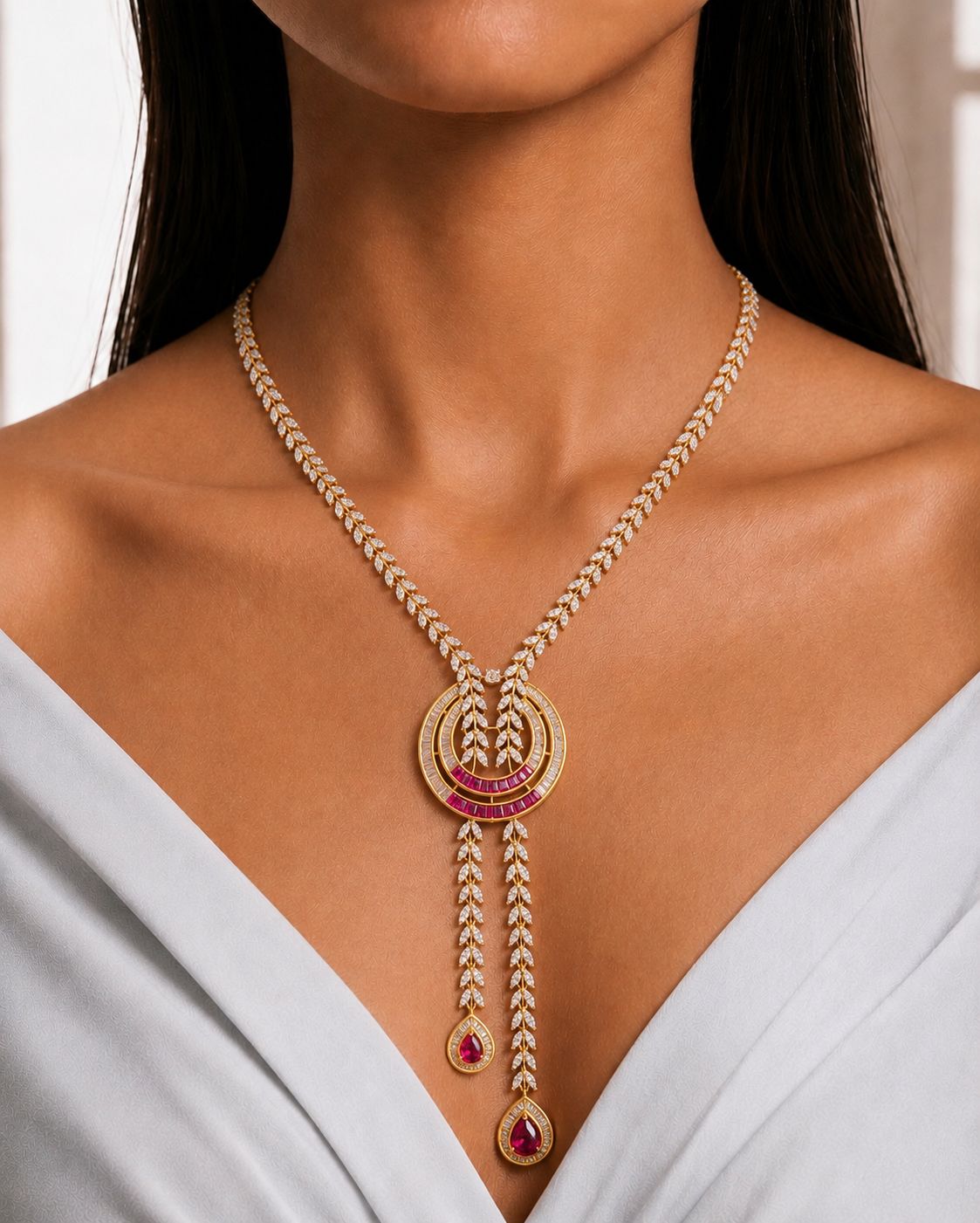 Scarlet Chandelier Necklace set
