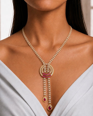 Scarlet Chandelier Necklace set