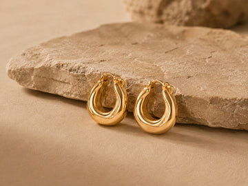 Sculpted Golden Hoops