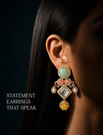 Multicolour Heritage Drop Statement Earrings