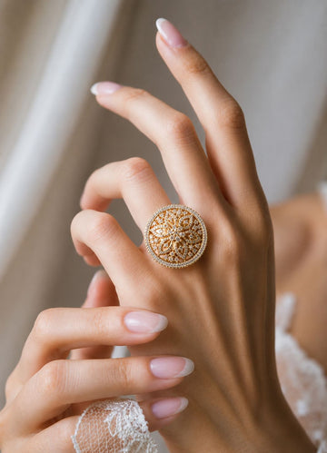 Zariya Floral Lattice Ring