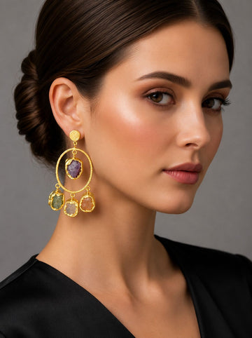 Celestia Oval Charm Earrings