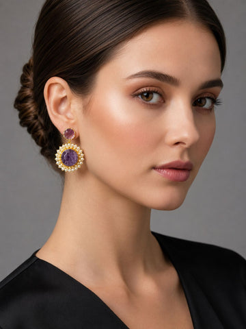 Aurelia Pearl Bloom Earrings – Lavender