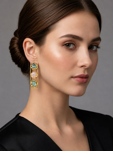 Prism Bar Statement Earrings Ocean