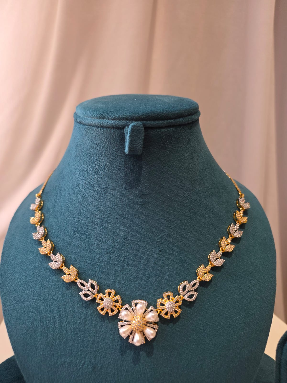 Pearl Bloom Diamond Necklace Set