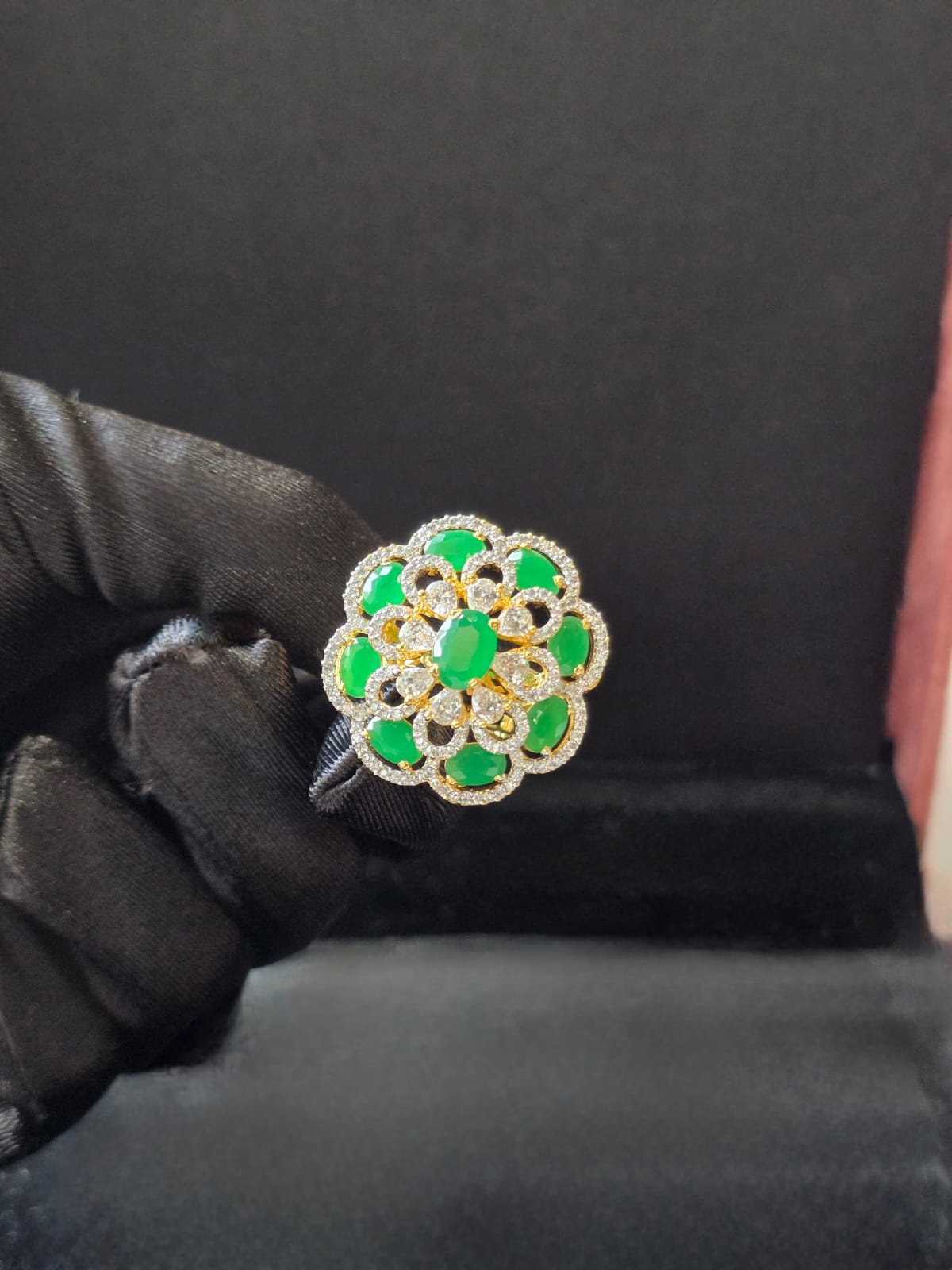 Gulrukh Emerald Bloom Ring