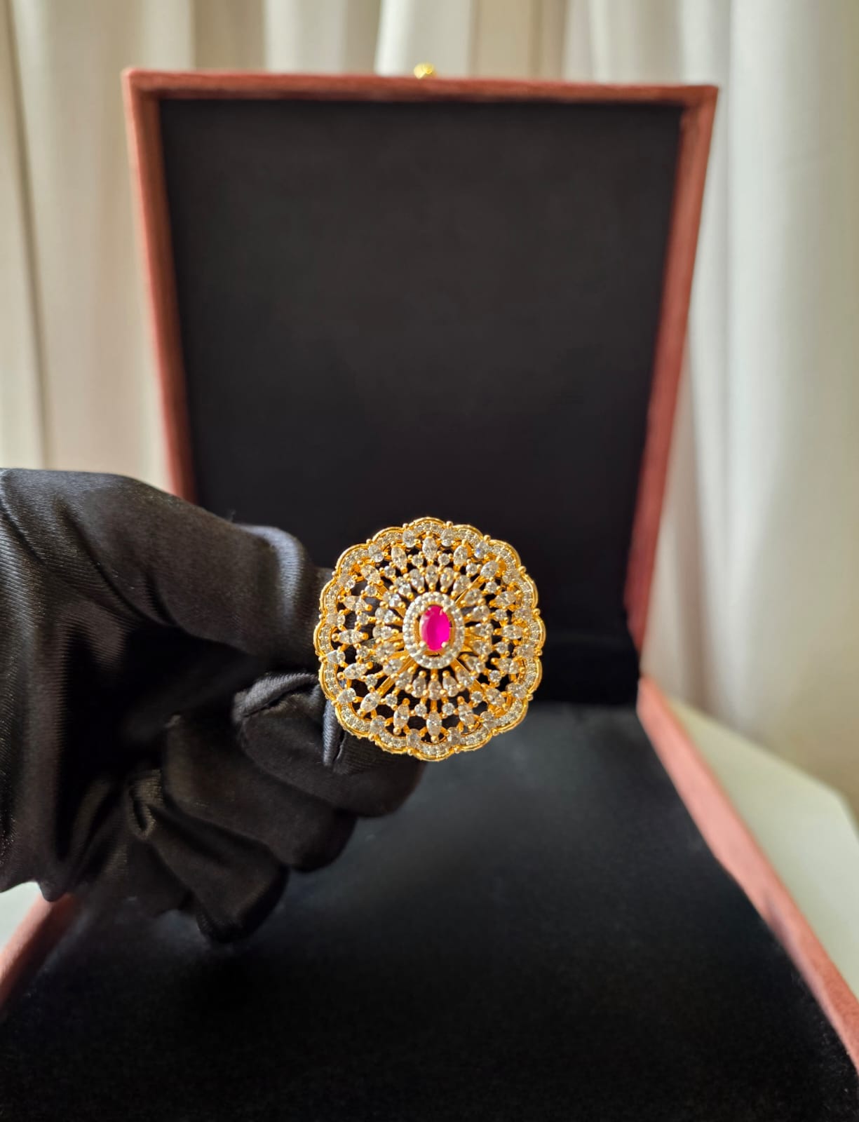 Ruhani Ruby Filigree Ring