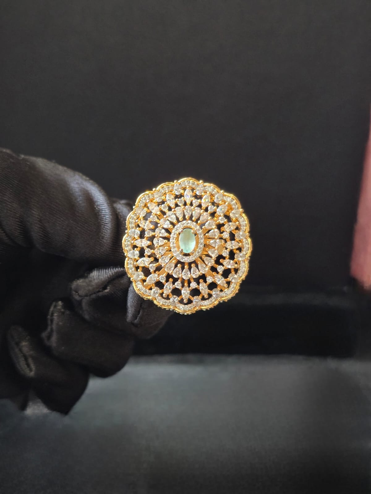 Ruhani Mint Filigree Ring
