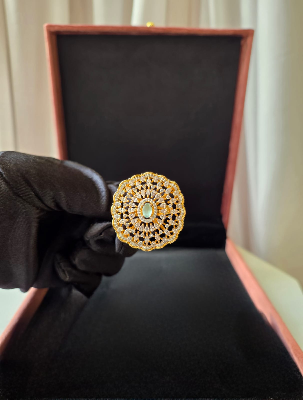 Ruhani Mint Filigree Ring
