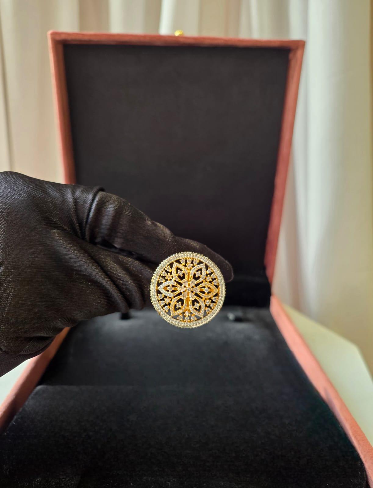 Zariya Floral Lattice Ring
