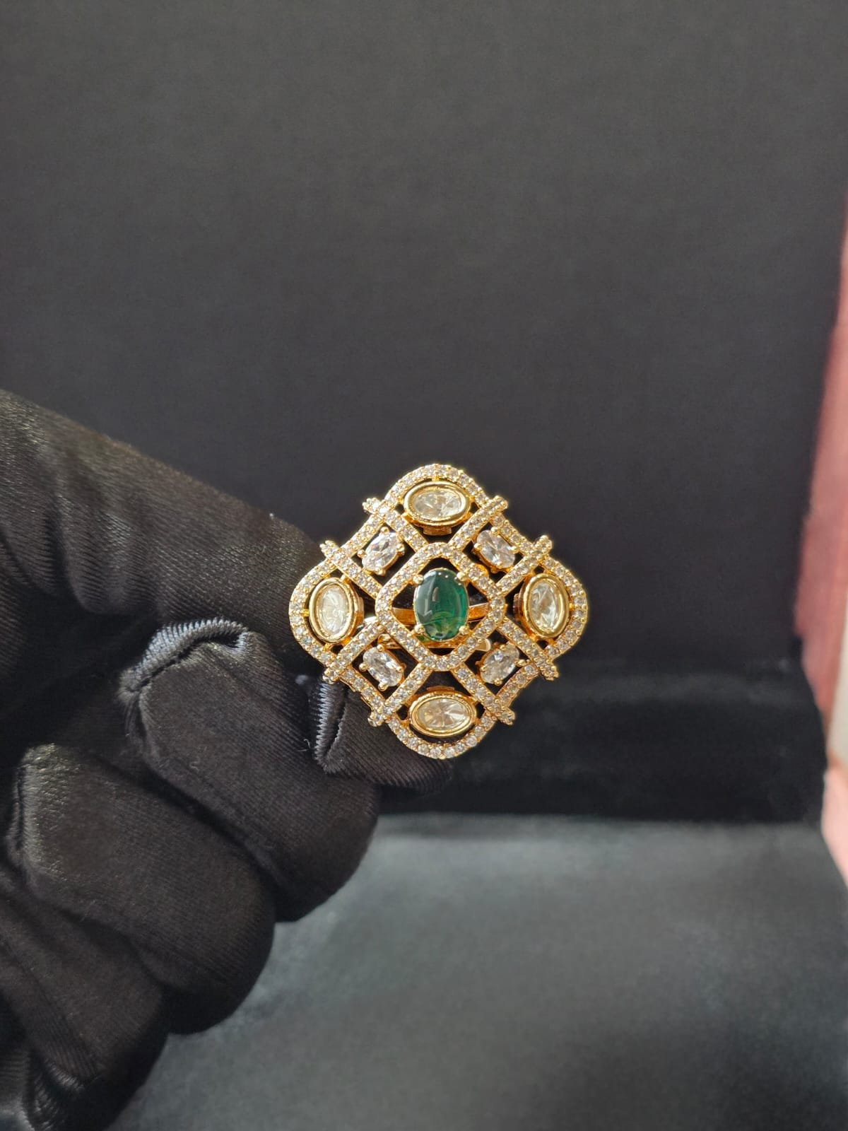 Emerald Medallion Ring
