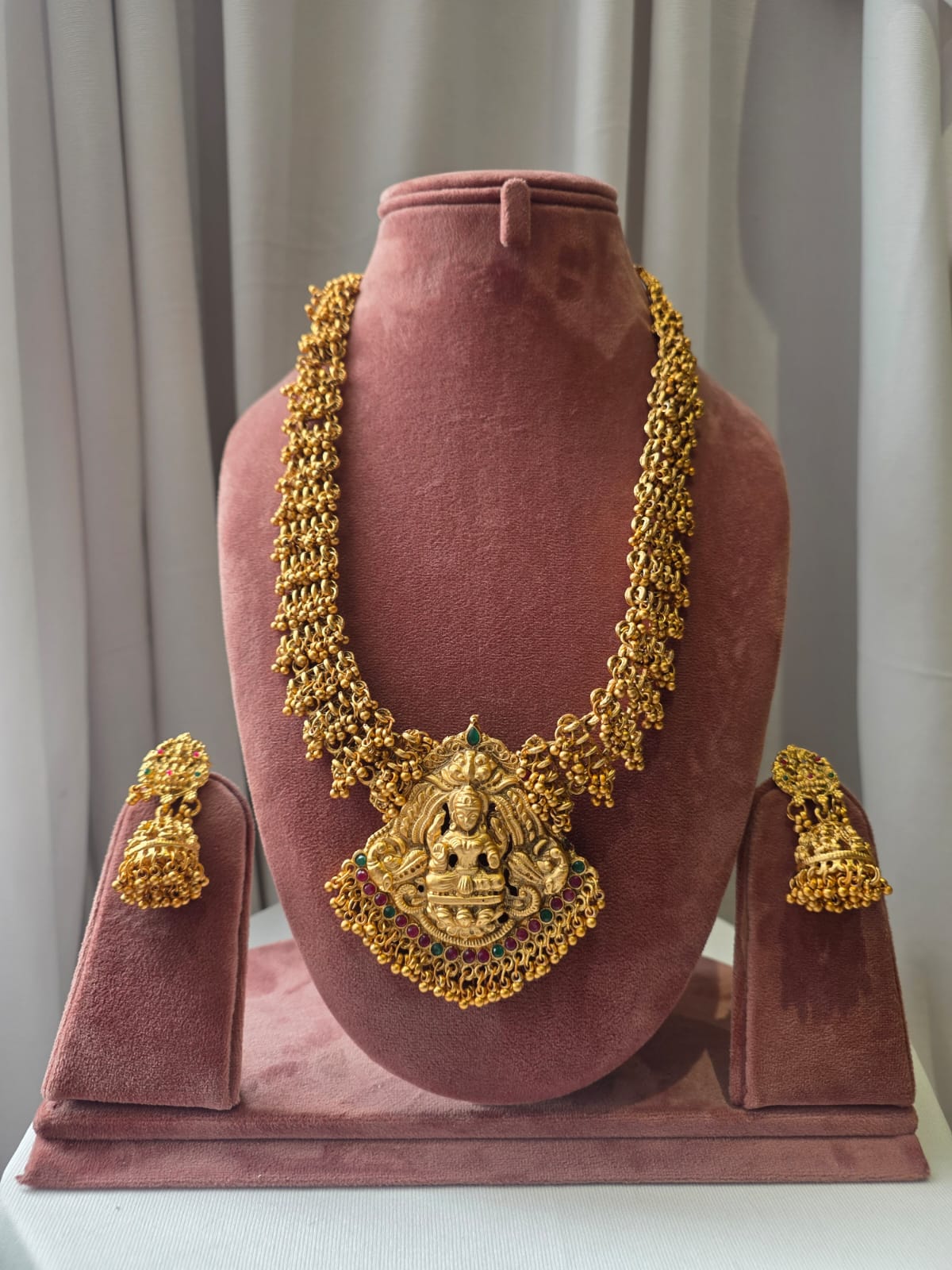 Lakshmi Antique Temple Necklace Set