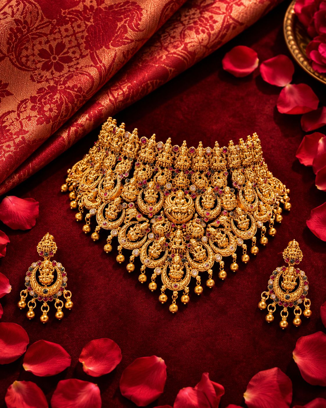 Royal Lakshmi Temple Choker Necklace Set