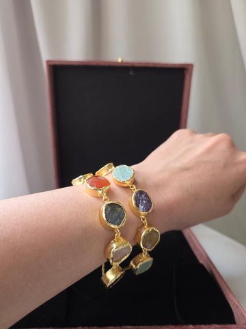 Double Layer Mosaic Stone Bracelet