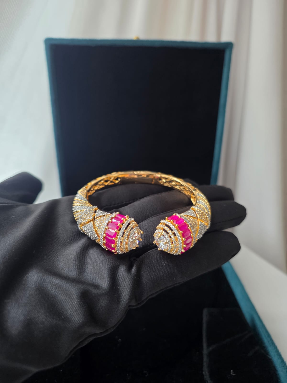 Ruby Crown Openable Statement Kada