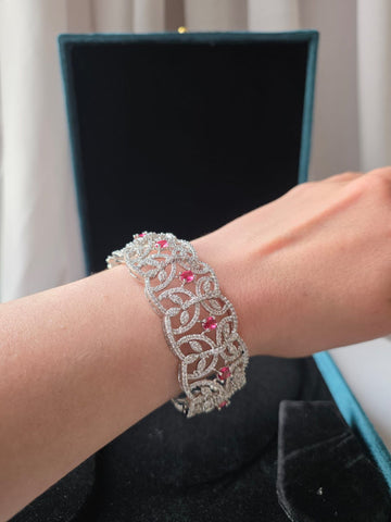 Ruby Vine Diamond Cuff Bracelet