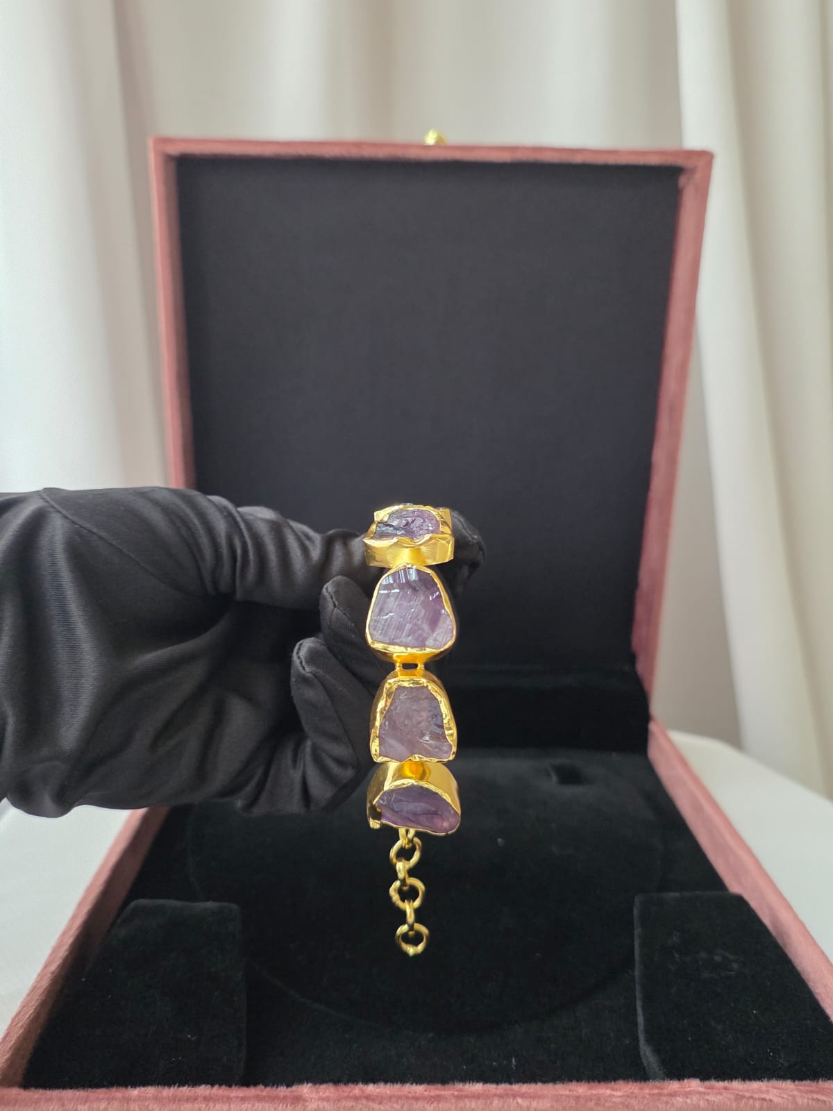 lavender Stone Statement Bracelet