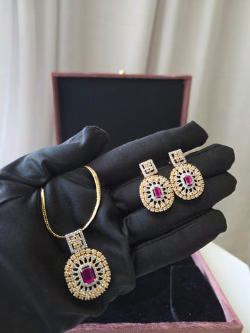 Ruby Radiance Pendant Set