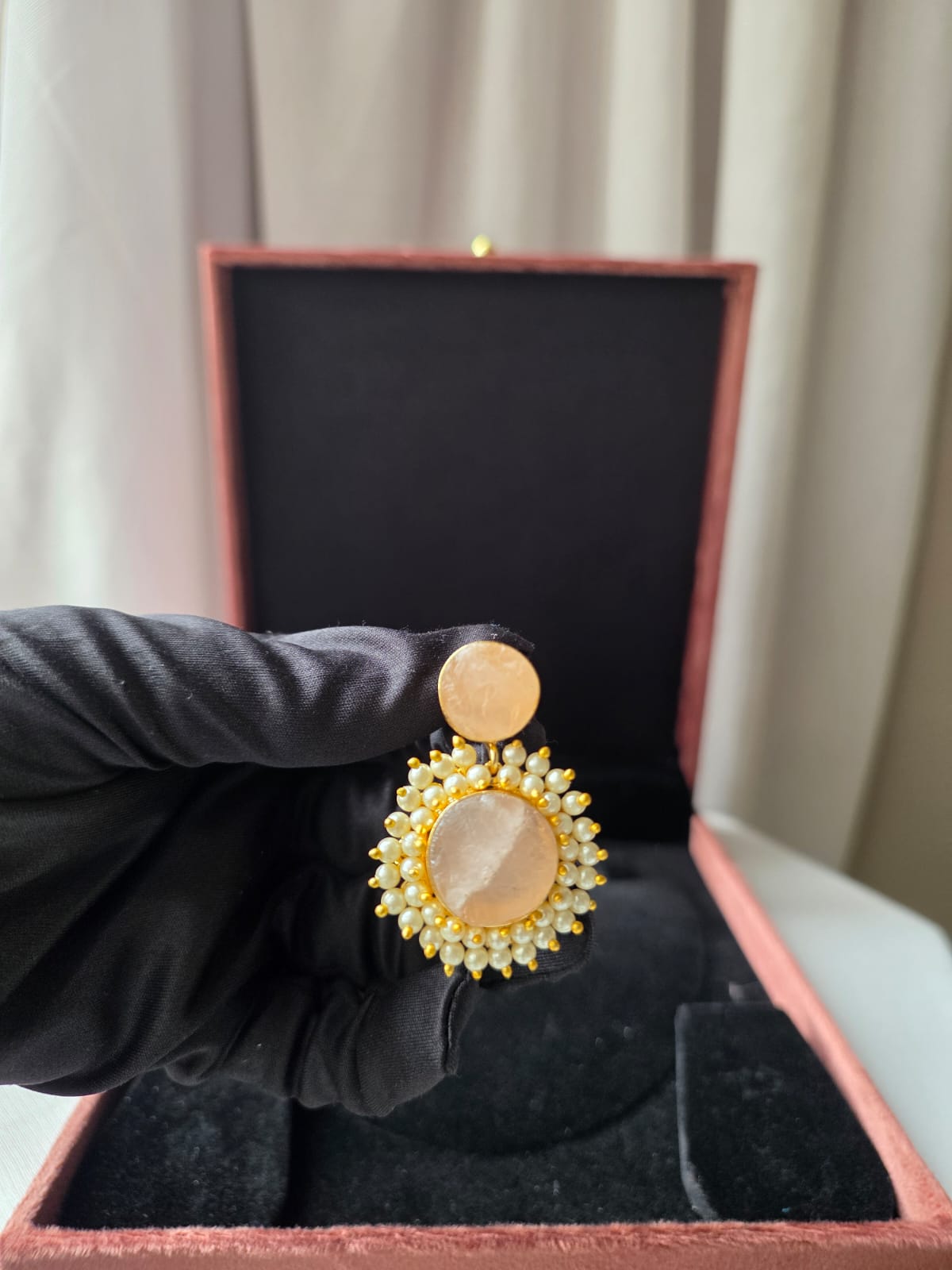 Aurelia Pearl Bloom Earrings – Pink
