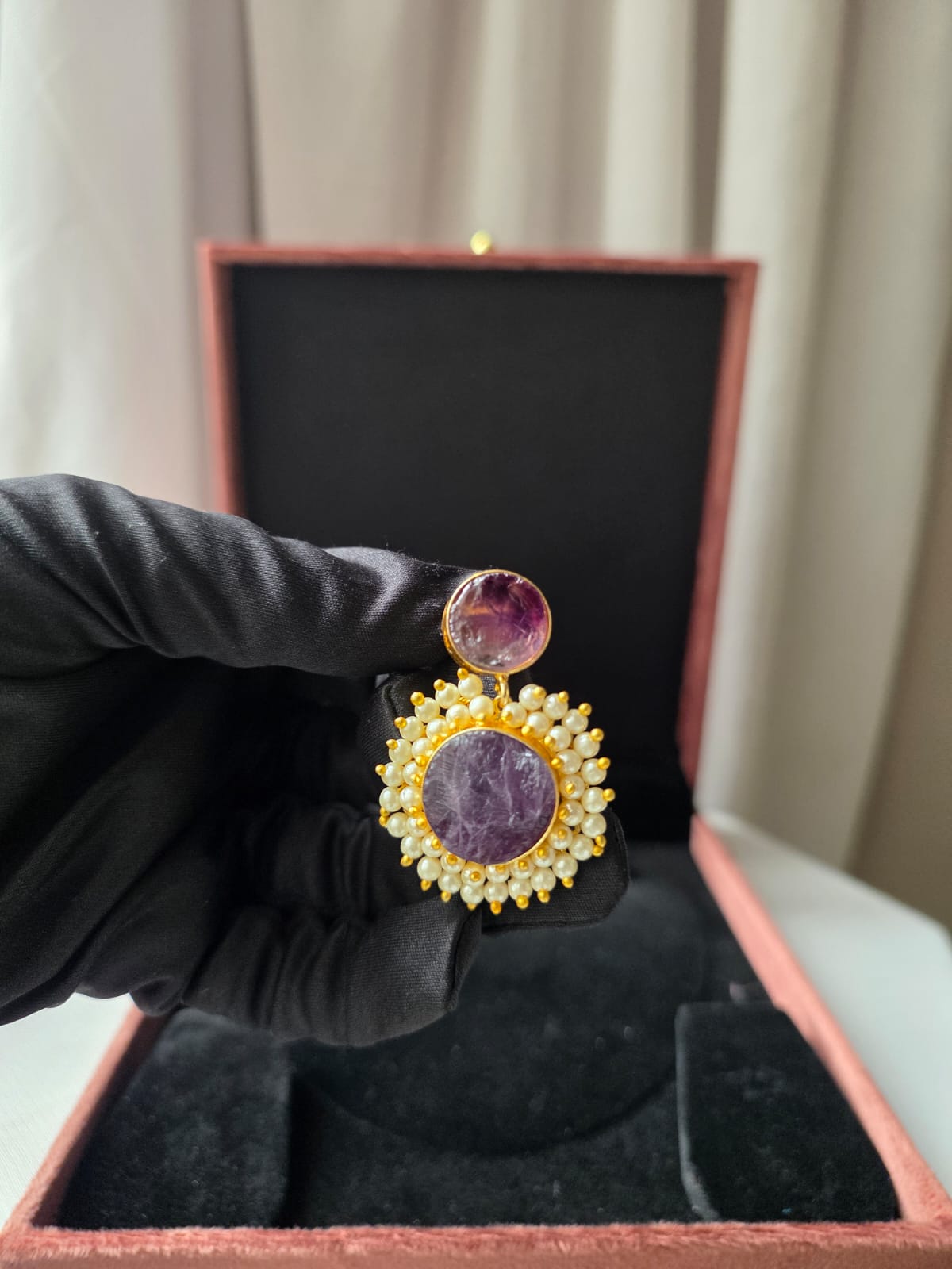 Aurelia Pearl Bloom Earrings – Lavender