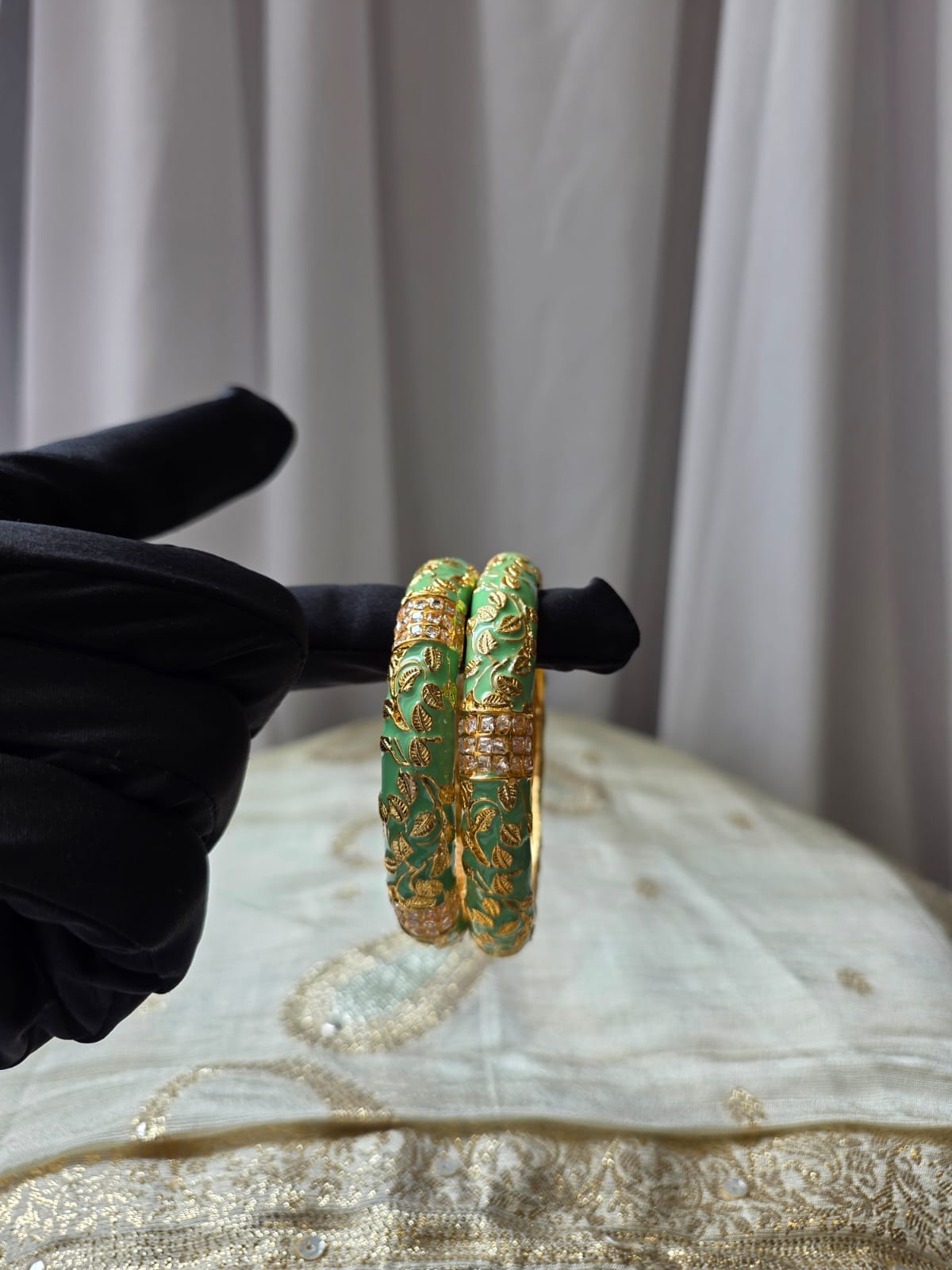Meher Laakh Designer Bangles Mint Green