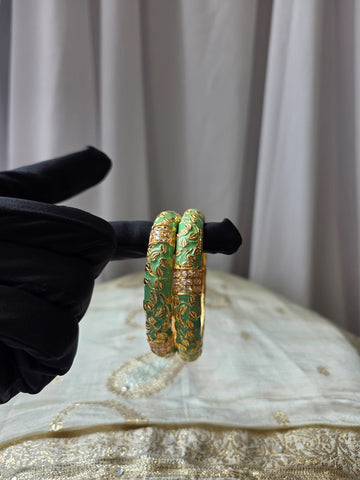 Meher Laakh Designer Bangles Mint Green