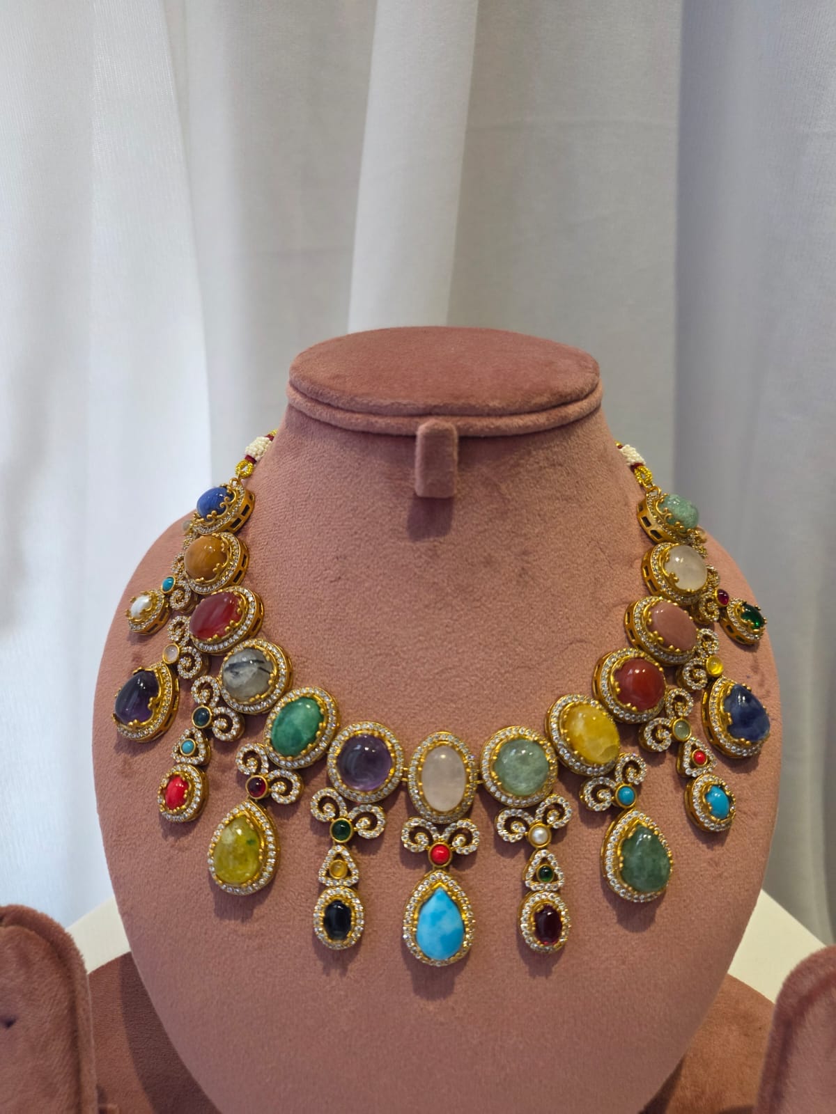 Multicolour Heritage Statement Necklace Set