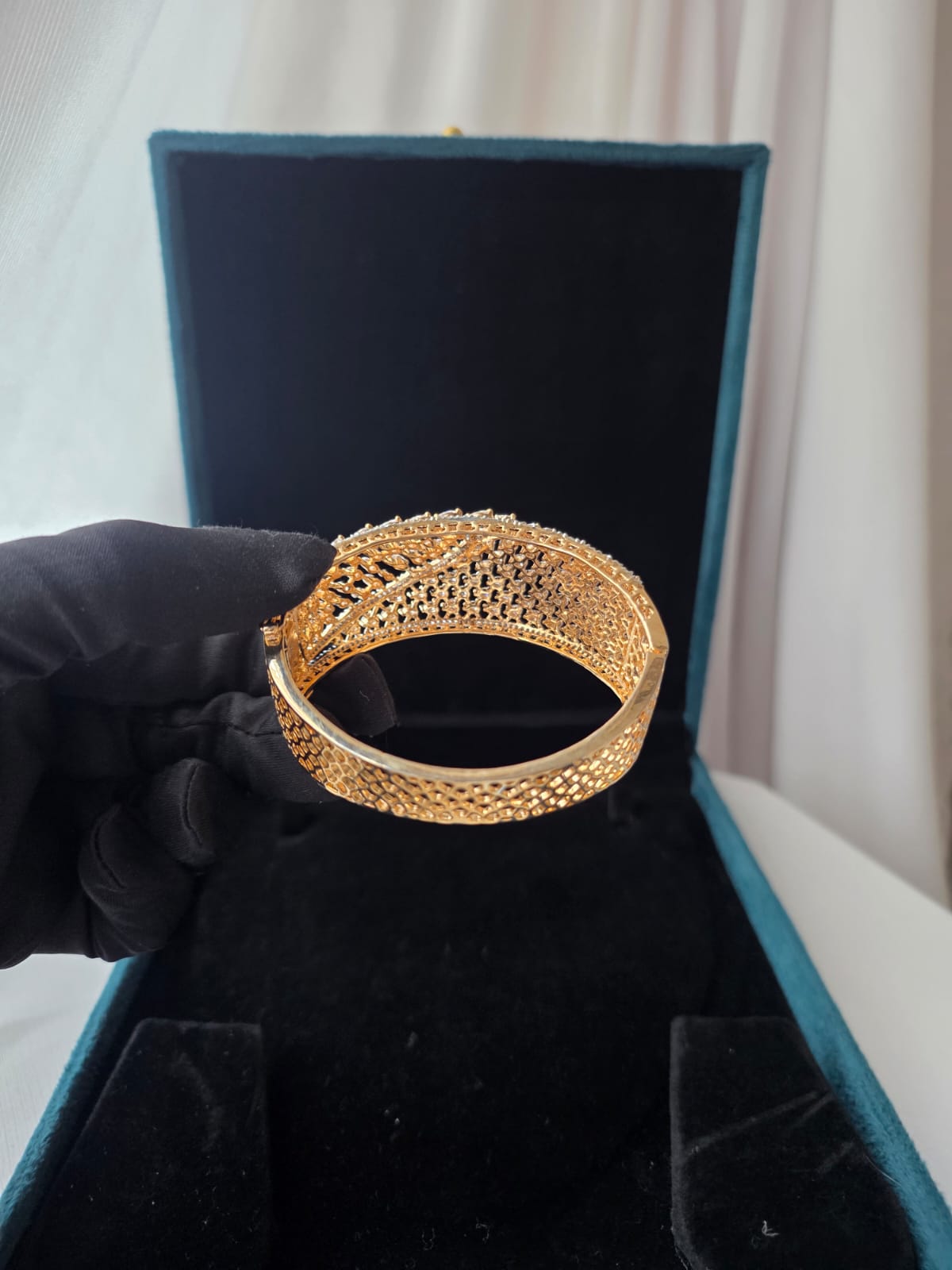 Imperial Wave Diamond Finish Statement Bracelet