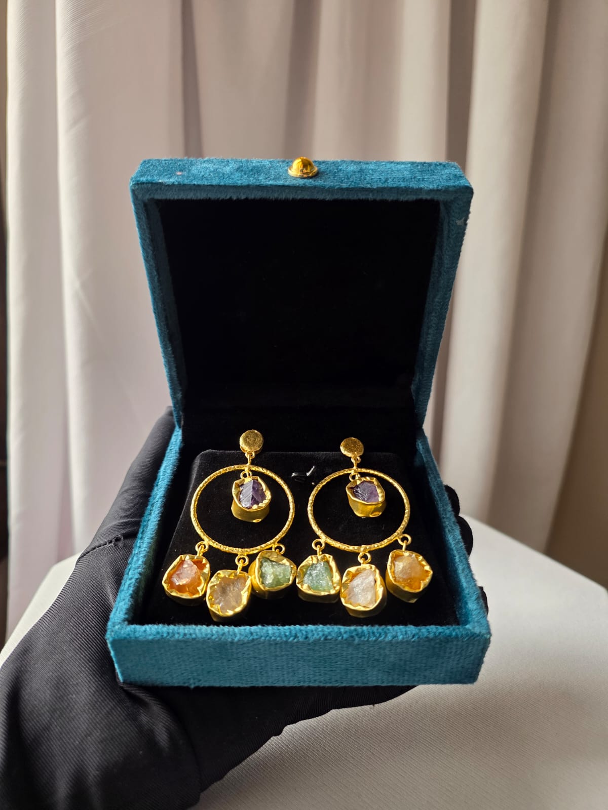 Celestia Gem Halo Earrings