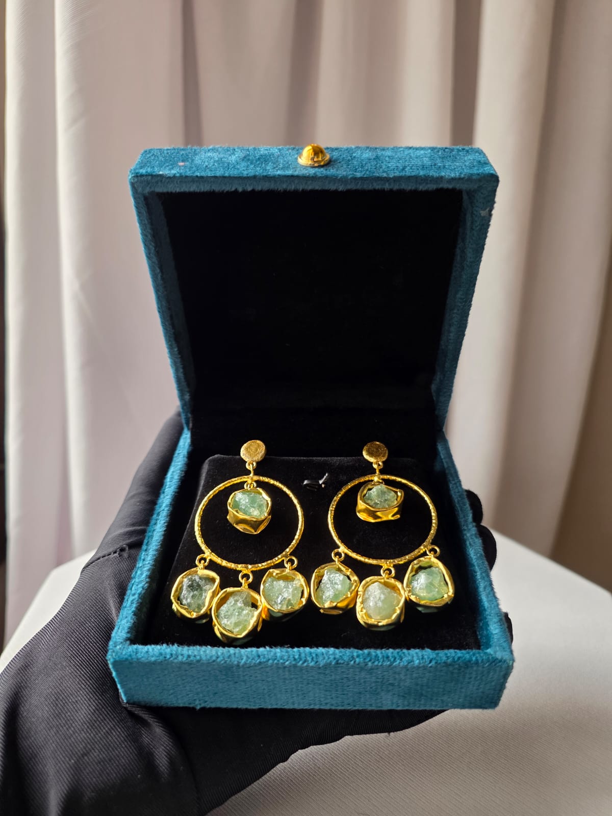 Celestia Halo Gem Earrings – green