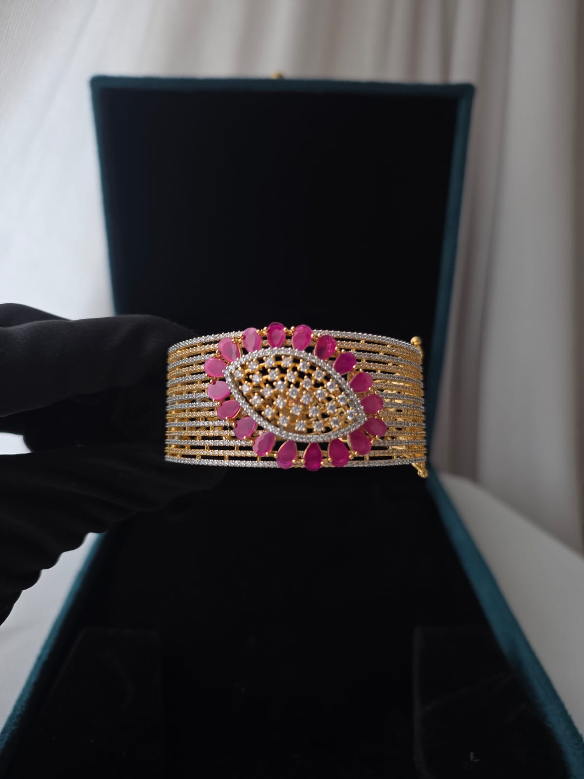 Ruby Bloom Designer Statement Bracelet