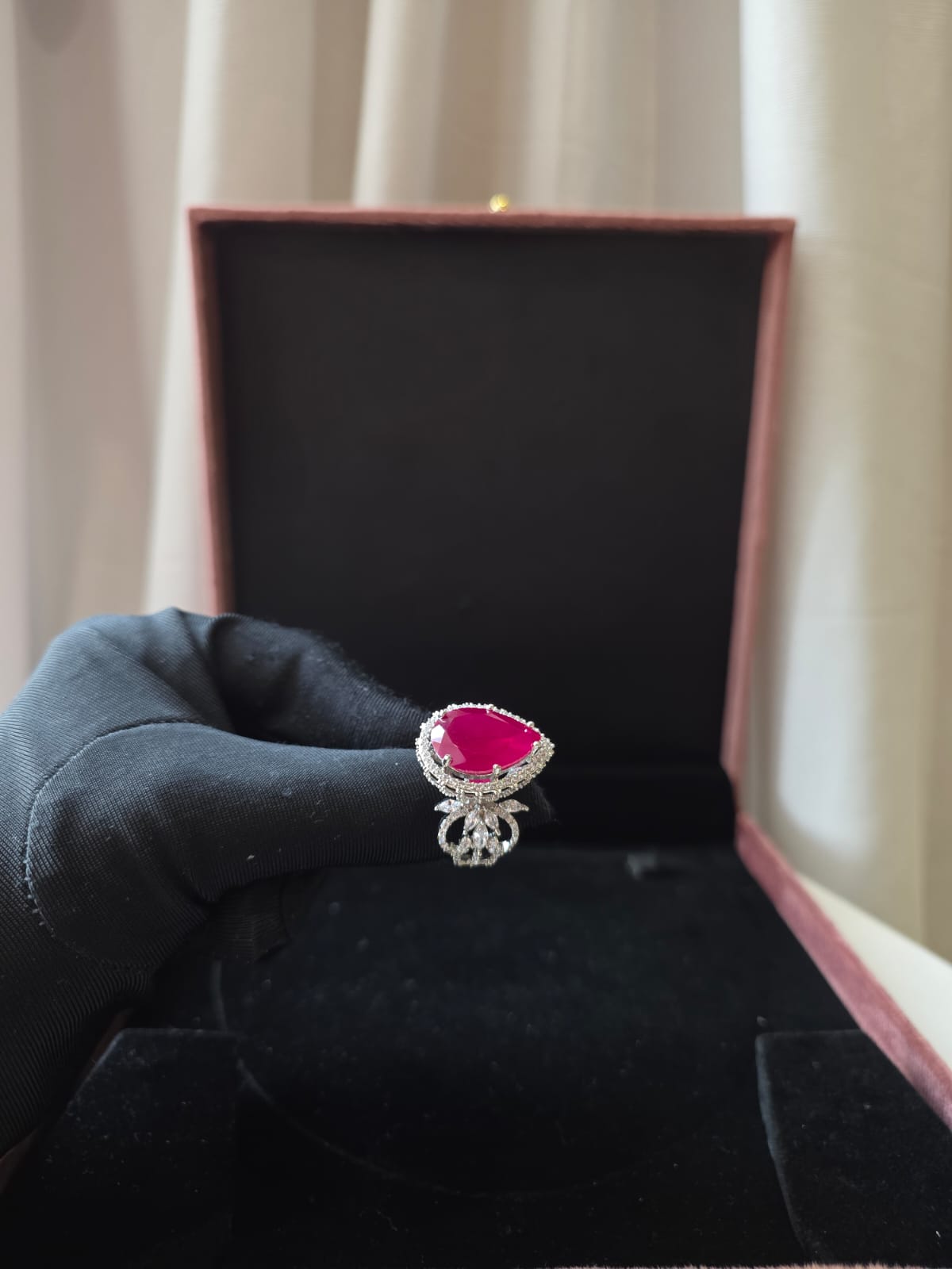 Ruby Teardrop Luxe Ring