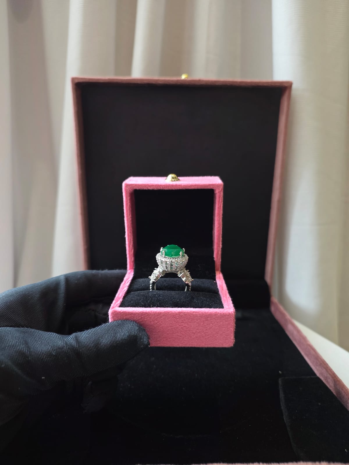 Emerald Teardrop Luxe Ring