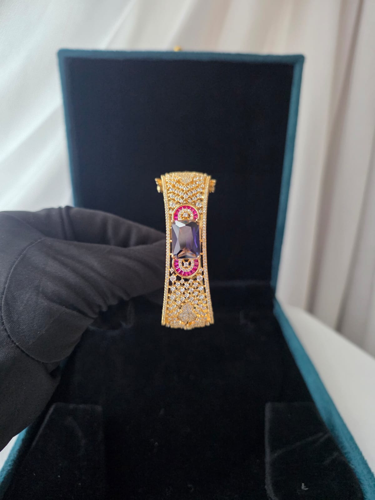Amethyst Ruby Regal Statement Bracelet