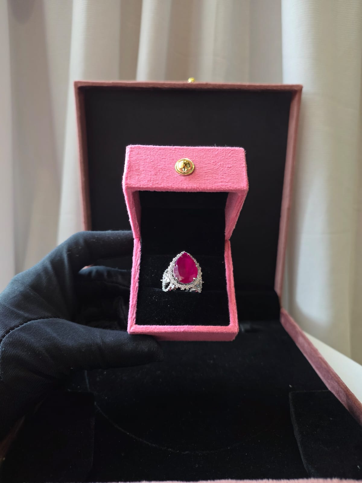 Ruby Teardrop Luxe Ring