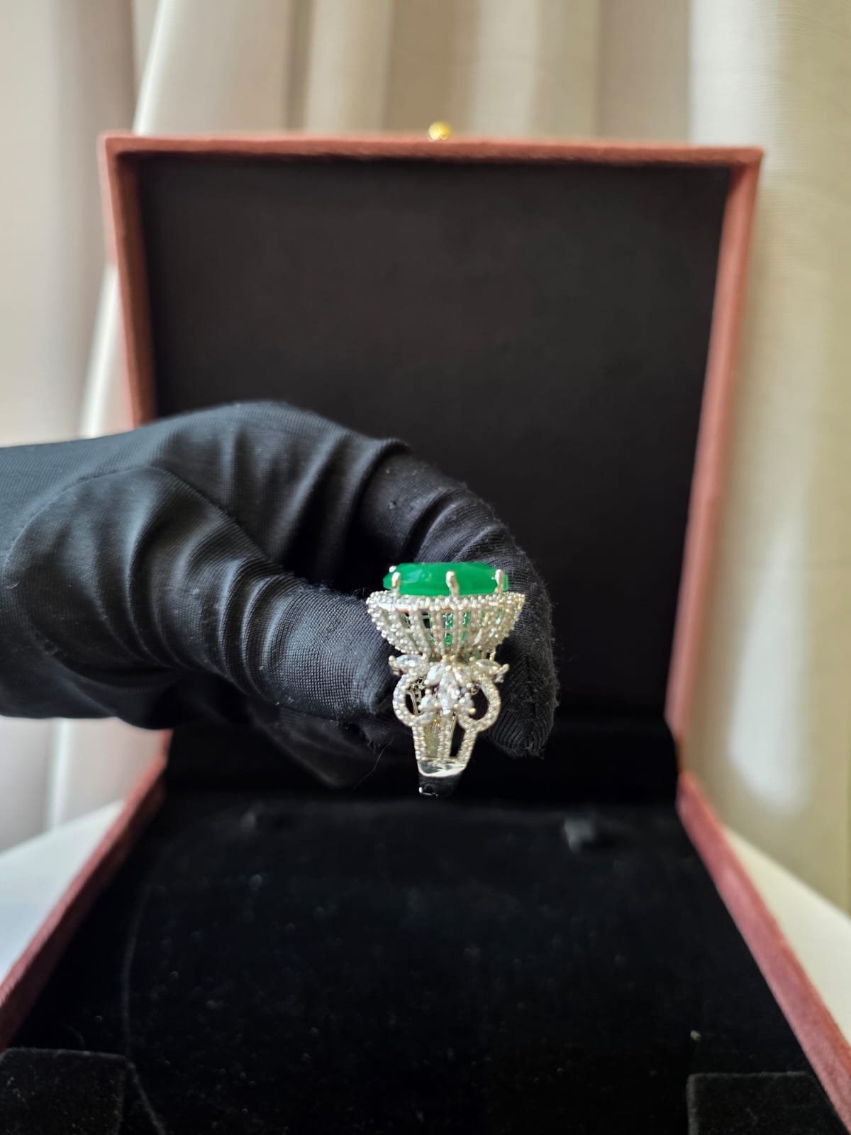 Emerald Teardrop Luxe Ring