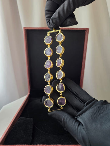 Double Layer lavender Stone Bracelet