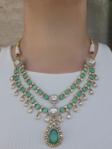 Mint green Regal Statement Necklace Set