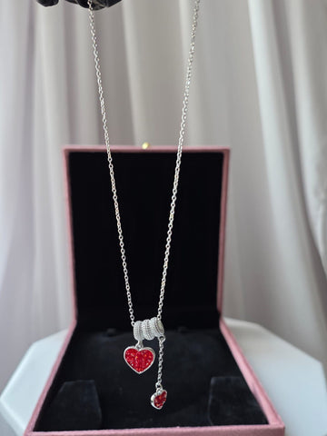 Crimson Heart Drop Chain