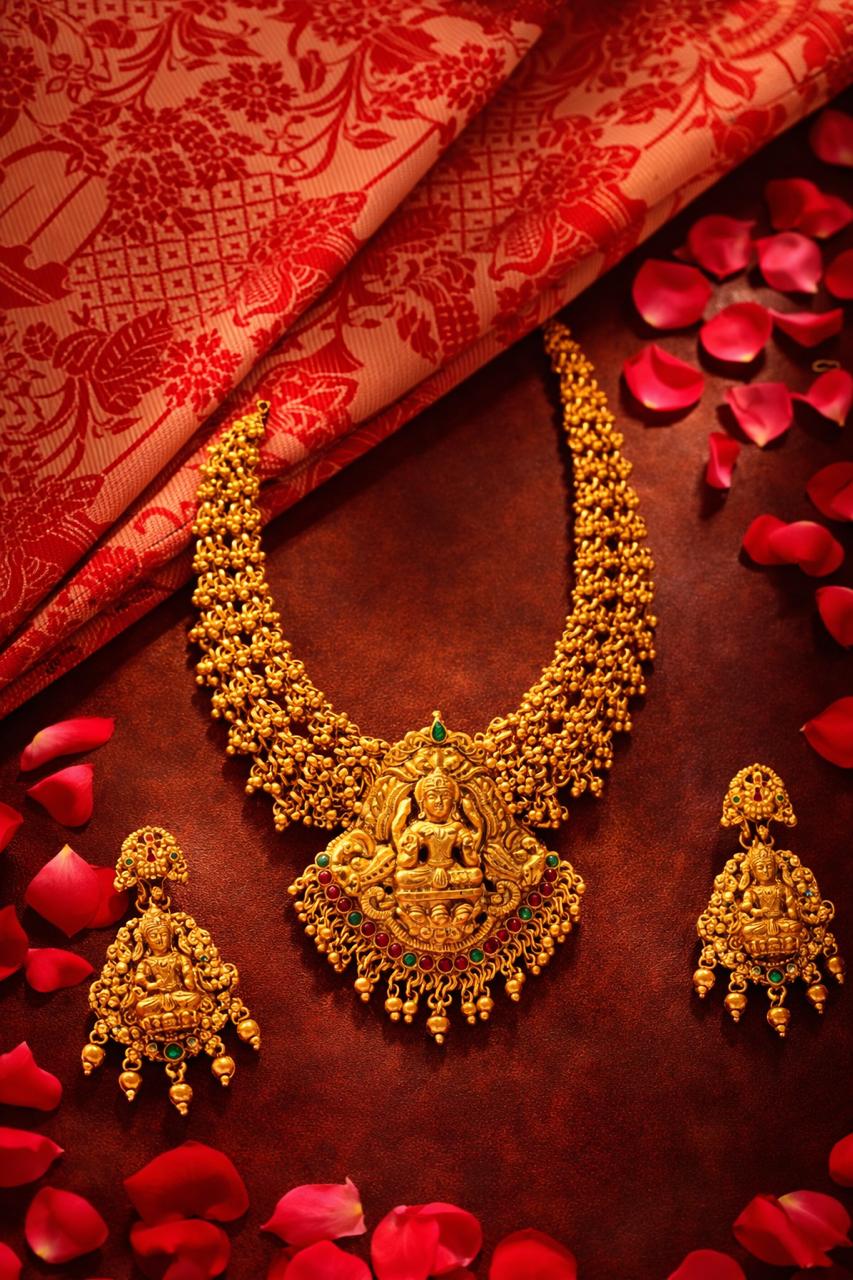Lakshmi Antique Temple Necklace Set