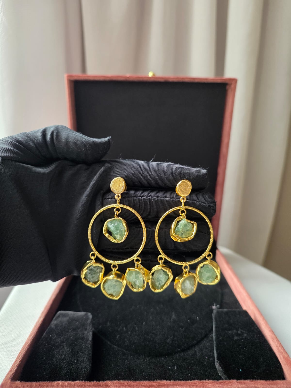 Celestia Halo Gem Earrings – green
