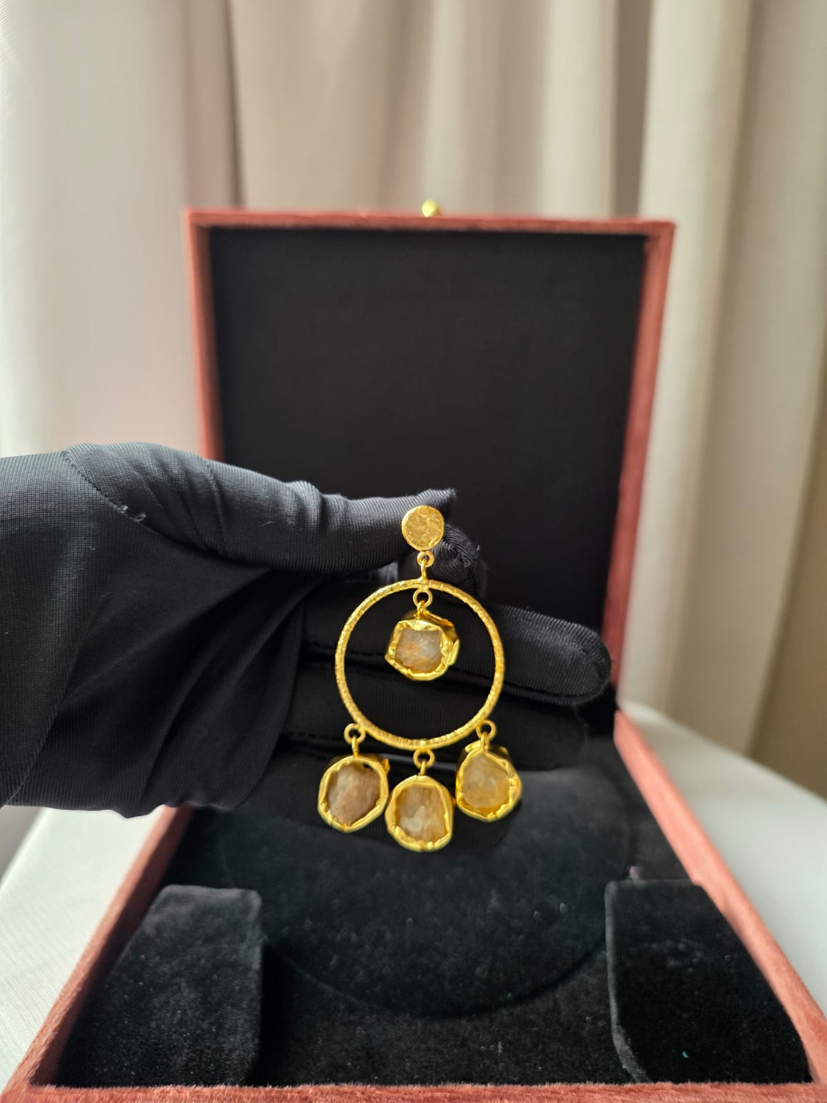 Celestia Halo Gem Earrings – yellow
