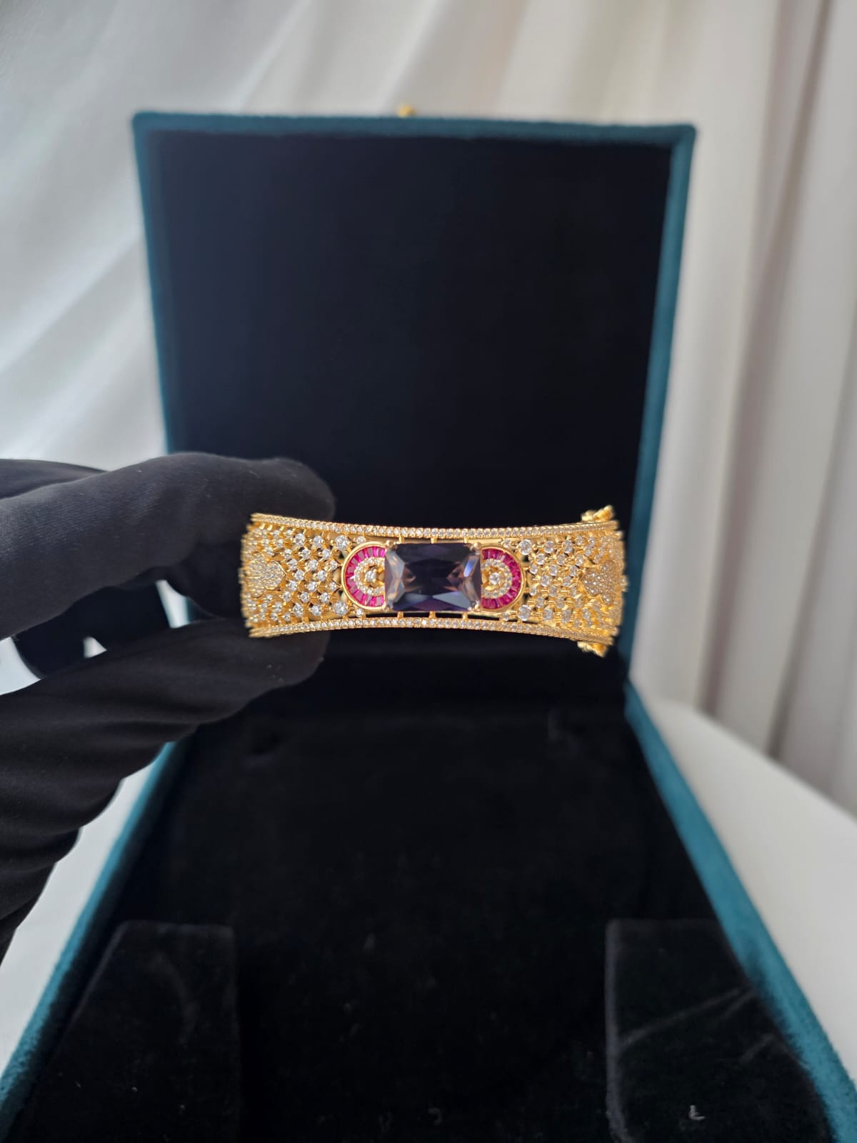 Amethyst Ruby Regal Statement Bracelet