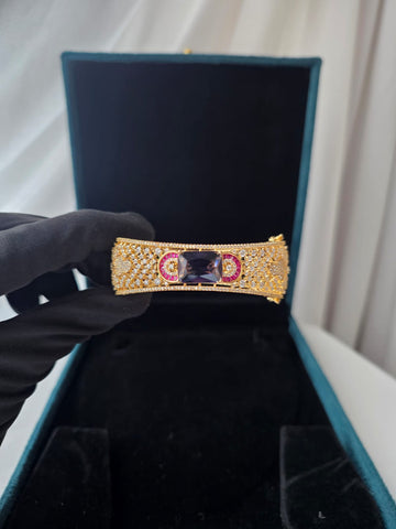 Amethyst Ruby Regal Statement Bracelet